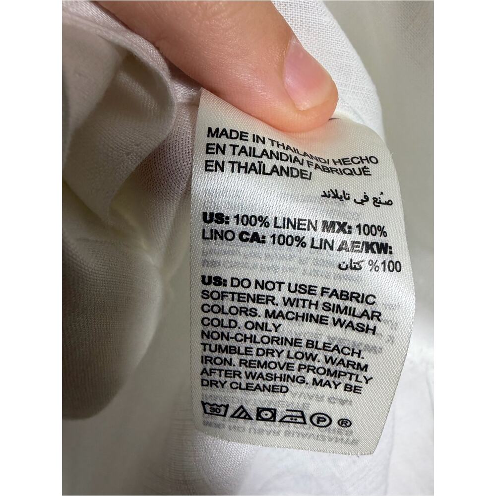 Chico’s No Iron 100% Linen White Button Front Shirt NWT Size Small 4/6 - Picture 4 of 8